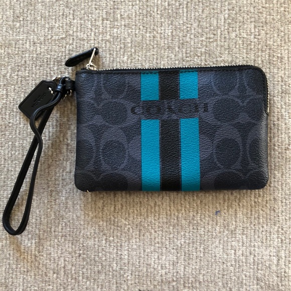 Coach Handbags - Navy blue and light blue Wristlet 🔥 PRICE DROP🔥